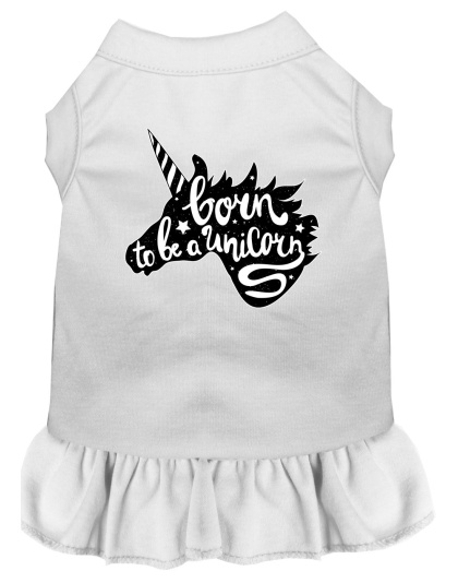 Born to be a Unicorn Screen Print Dog Dress White 4X (22)