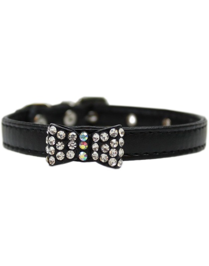 Bow-dacious Crystal Dog Collar Black Size 10