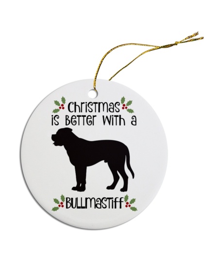 Breed Specific Round Christmas Ornament Bullmastiff