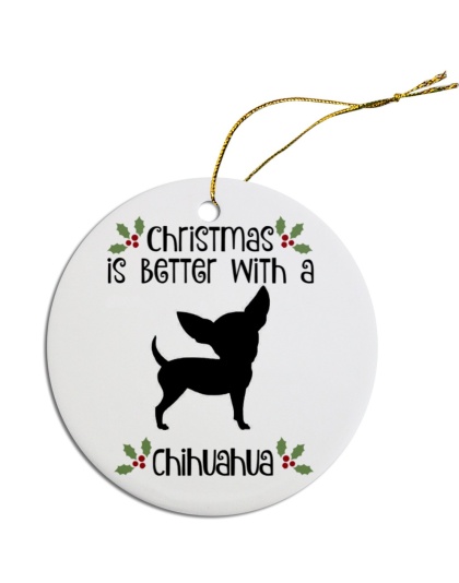 Breed Specific Round Christmas Ornament Chihuahua