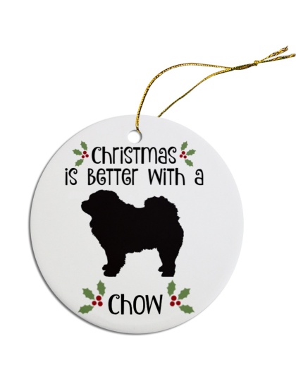 Breed Specific Round Christmas Ornament Chow