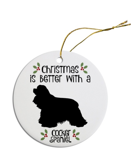 Breed Specific Round Christmas Ornament Cocker Spaniel