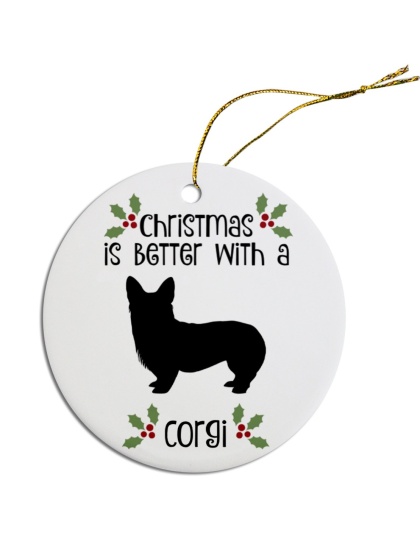 Breed Specific Round Christmas Ornament Corgi