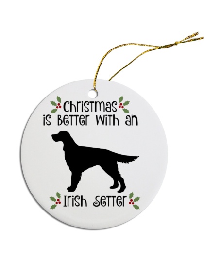 Breed Specific Round Christmas Ornament Irish Setter