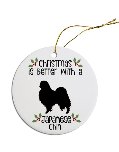 Breed Specific Round Christmas Ornament Japanese Chin