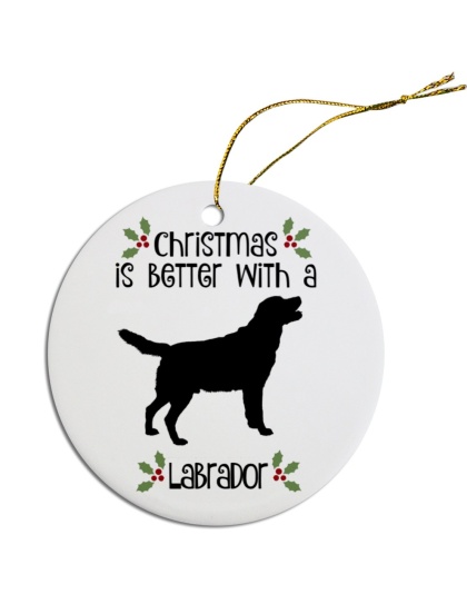 Breed Specific Round Christmas Ornament Labrador