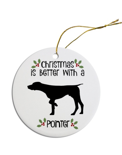 Breed Specific Round Christmas Ornament Pointer