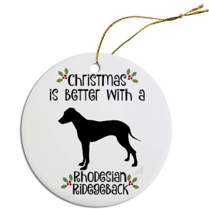 Breed Specific Round Christmas Ornament Rhodesian Ridgeback