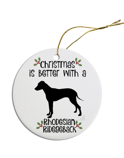 Breed Specific Round Christmas Ornament Rhodesian Ridgeback