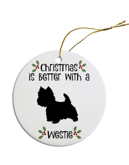 Breed Specific Round Christmas Ornament Westie