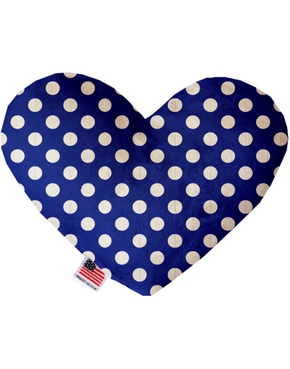 Bright Blue Swiss Dots 6 Inch Canvas Heart Dog Toy