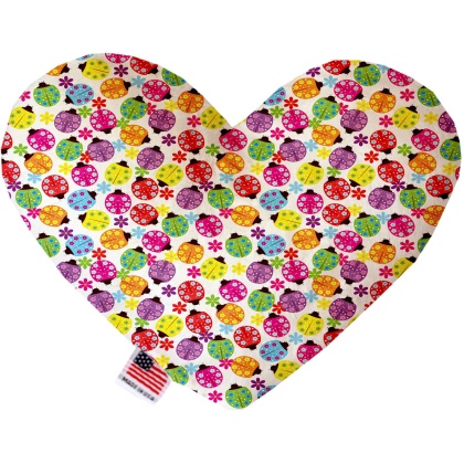 Bright Ladybugs 6 inch Canvas Heart Dog Toy