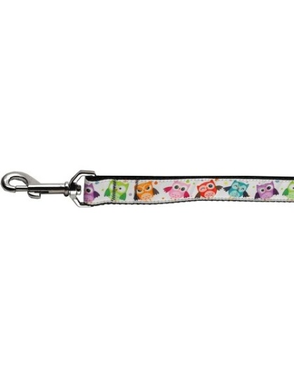 Bright Owls Nylon Ribbon Collars 1 wide 4ft Leash