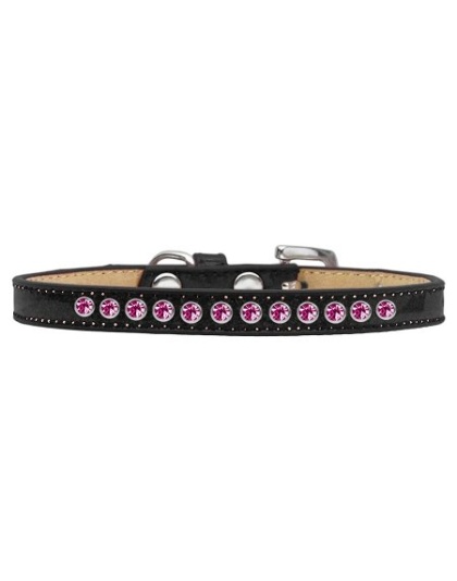 Bright Pink Crystal Size 10 Black Puppy Ice Cream Collar