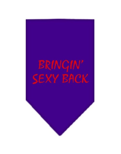 Bringin Sexy Back Screen Print Bandana Purple Large