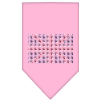 British Flag Rhinestone Bandana Light Pink Large