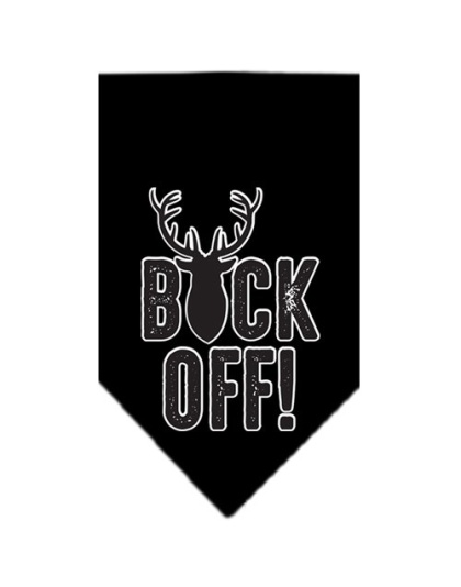 Buck Off Screen Print Bandana Black Large