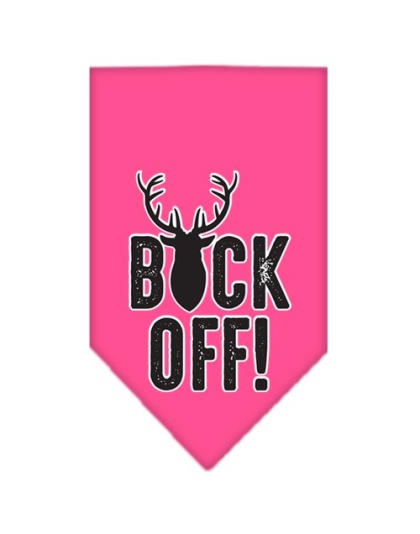 Buck Off Screen Print Bandana Bright Pink Large