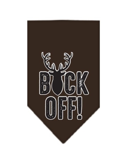 Buck Off Screen Print Bandana Brown Large