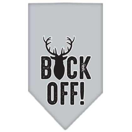 Buck Off Screen Print Bandana Grey Large