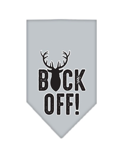 Buck Off Screen Print Bandana Grey Large