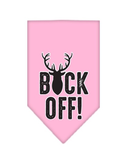 Buck Off Screen Print Bandana Light Pink Large