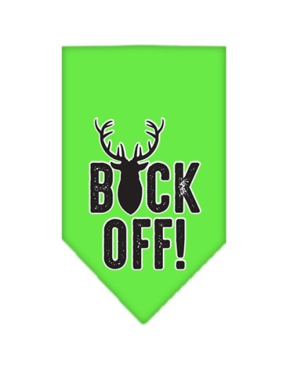 Buck Off Screen Print Bandana Lime Green Large