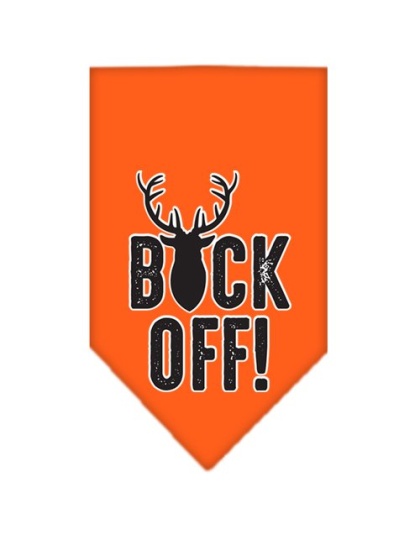 Buck Off Screen Print Bandana Orange Large