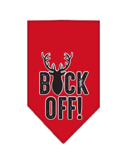 Buck Off Screen Print Bandana Red Large