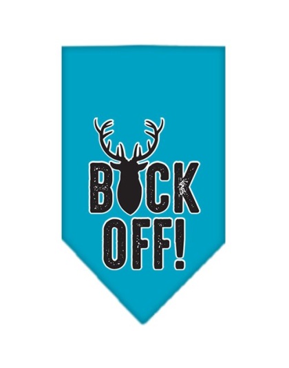 Buck Off Screen Print Bandana Turquoise Large