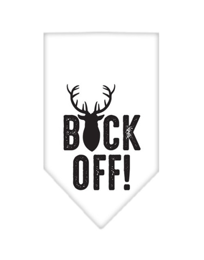 Buck Off Screen Print Bandana White Large