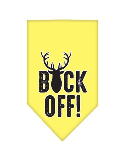 Buck Off Screen Print Bandana Yellow Large