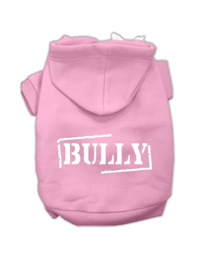 Bully Screen Printed Pet Hoodies Light Pink Size Lg