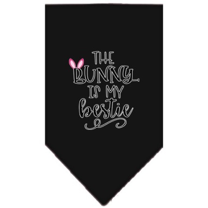 Bunny is my Bestie Screen Print Bandana Black Large