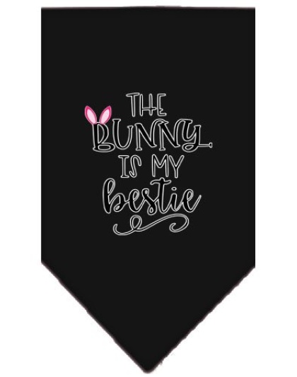 Bunny is my Bestie Screen Print Bandana Black Large