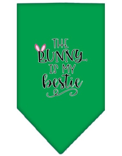 Bunny is my Bestie Screen Print Bandana Emerald Green Large