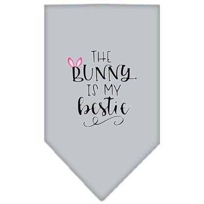 Bunny is my Bestie Screen Print Bandana Grey Large