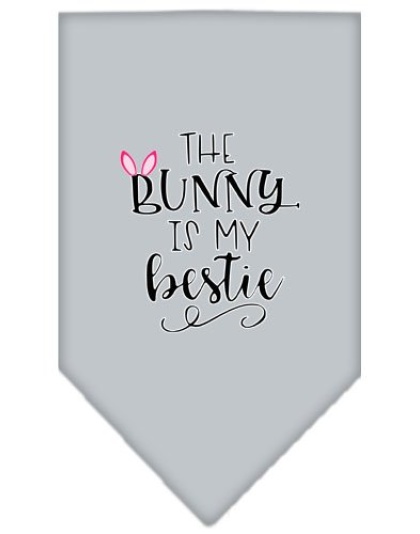 Bunny is my Bestie Screen Print Bandana Grey Large