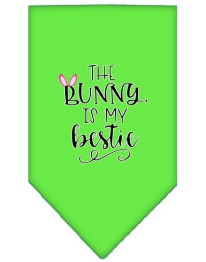 Bunny is my Bestie Screen Print Bandana Lime Green Large