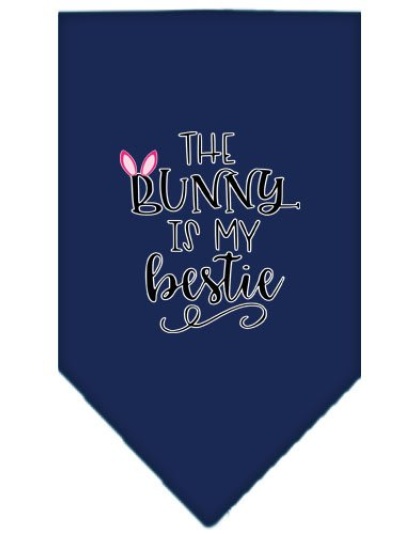 Bunny is my Bestie Screen Print Bandana Navy Blue large