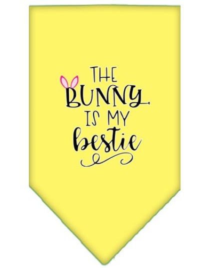 Bunny is my Bestie Screen Print Bandana Yellow Large