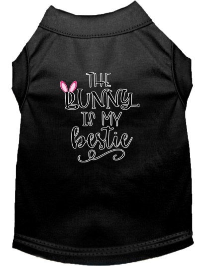 Bunny is my Bestie Screen Print Dog Shirt Black Lg