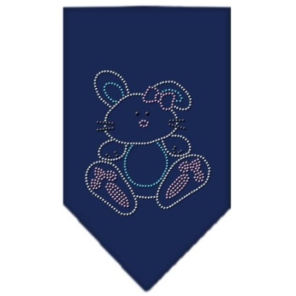 Bunny Rhinestone Bandana Navy Blue large