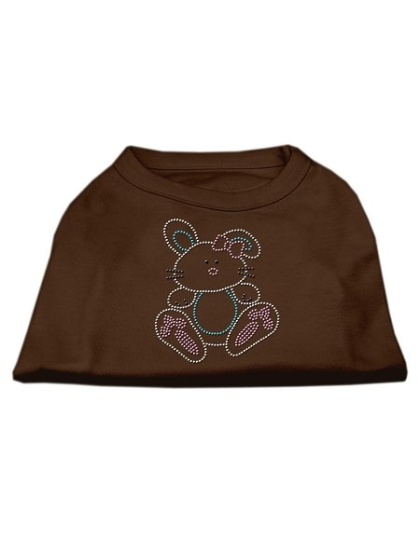 Bunny Rhinestone Dog Shirt Brown Lg