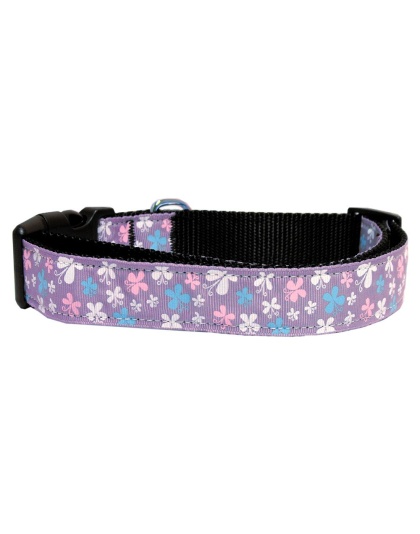 Butterfly Nylon Ribbon Collar Lavender Large