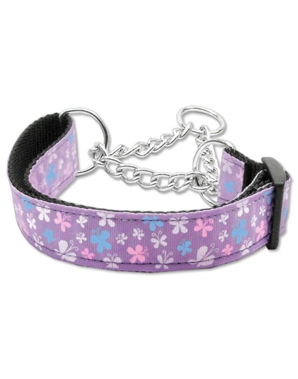 Butterfly Nylon Ribbon Collar Martingale Lavender Large