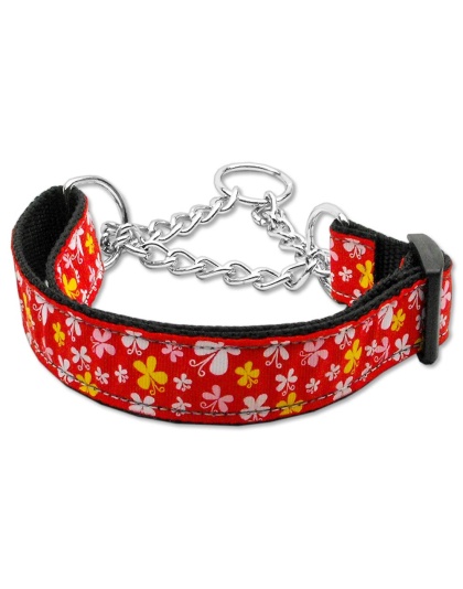 Butterfly Nylon Ribbon Collar Martingale Red Large