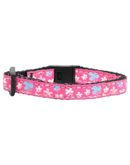 Butterfly Nylon Ribbon Collar Pink Cat Safety