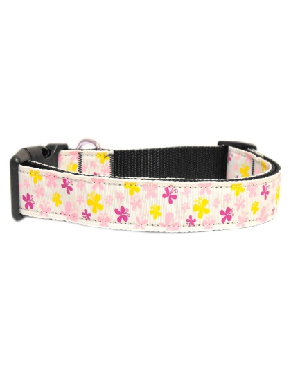 Butterfly Nylon Ribbon Collar White Large