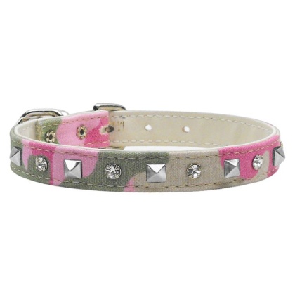 Camo Crystal and Pyramid Collars Pink Camo 10